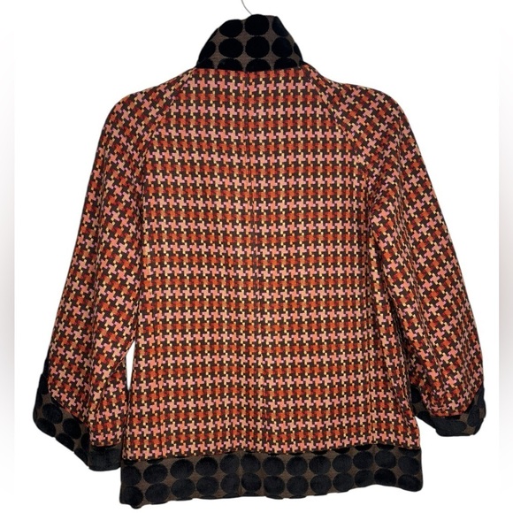 VTG Y2K Tweed Artsy Abstract Multi Pattern Colorful Blazer Anthro Britt Ryan 6 - Picture 8 of 13